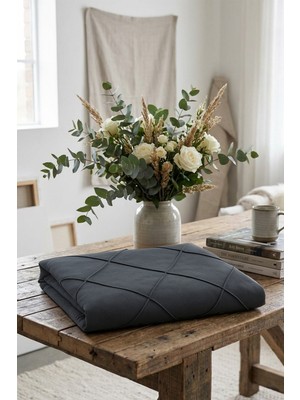 Mobpazar Başlık Kılıfı , Mimoza Yatak Başlık Kılıfı Antrasit 90X60 cm