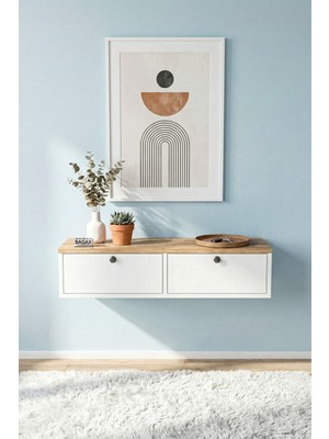 Bagax Çift Kapaklı Modern Dresuar Antre Hol Dekoratif Dresuar Mobilya 90 cm