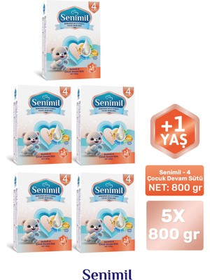 Senimil Senımıl 4 Çocuk Devam Sütü 800 gr (+1 Yaş) 5 Li Avantaj Paketi