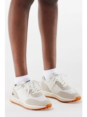 Lacoste L-Spin Leather Womens Sneaker Hakiki Deri Kadın Günlük Spor Ayakkabı Krem