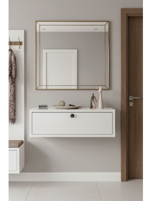 Bagax Tek Kapaklı Modern Dresuar Antre Hol Dekoratif Dresuar Mobilya 60 cm