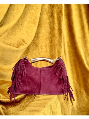 Blackbird Luxe Mizu Hakiki Deri Süet Kadın El ve Omuz Çantası