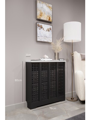 Bagax Truva Model, Siyah Üstü Beyaz Renk,iç Ölçü 76 cm Dış Ölçü 80 cm Petek Kaplama, Dresuar