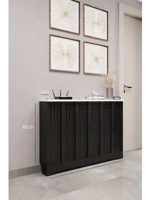 Bagax Efes Model, Siyah Üstü Beyaz Renk,iç Ölçü 116 cm Dış Ölçü 120 cm Petek Kaplama, Dresuar