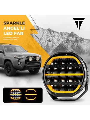 C9 Sparkle 7'' Beyaz Turuncu LED Spot Projektör Çalışma Lambası Tır Kamyon Araç Kaput Tavan Işıkları