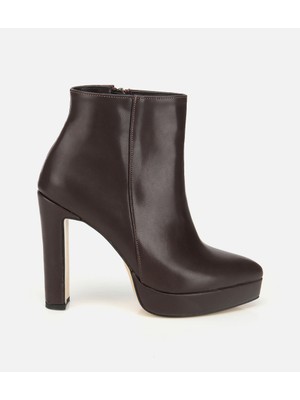 Hotiç Kadın Kahverengi Yüksek Topuklu Platform Topuklu Bot