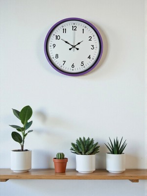 Durukar Zentime 36 cm Mor Dekoratif Duvar Saati