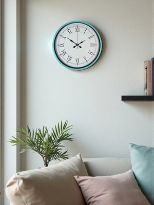Durukar Zentime 36 cm Turkuaz Dekoratif Duvar Saati