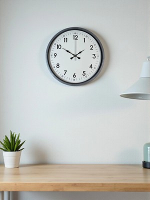 Durukar Zentime 36 cm Gri Dekoratif Duvar Saati