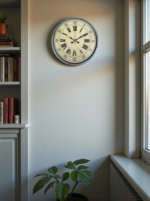 Durukar Zentime 36 cm Gri Dekoratif Duvar Saati