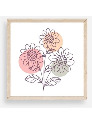 Durukar Çiçek Ahşap Çerçeveli Tablo 23 x 23