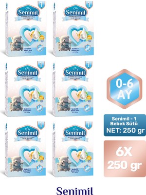 Senimil Senımıl 1 Bebek Sütü 250 gr (0-6 Ay) 6 Lı Avantaj Paketi
