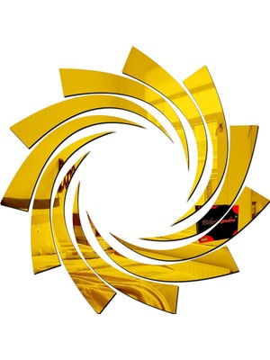 As Tasarım Lazer SPİRAL002 Model Modern Tasarım Mdf Üzeri Akrilik Duvar Dekorasyon Ürünleri Gold Renk 50 x 50 cm