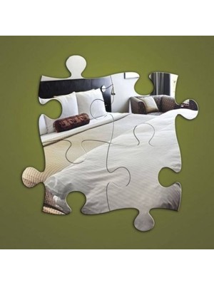 As Tasarım Lazer Puzzle 001 Model Modern Tasarım Mdf Üzeri Akrilik Duvar Dekorasyon Ürünleri Gümüş Renk 40 x 40 cm