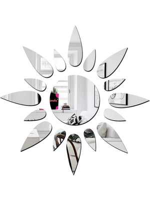 As Tasarım Lazer Güneş007 Model Modern Tasarım Mdf Üzeri Akrilik Duvar Dekorasyon Ürünleri Gümüş Renk 50 x 50 cm