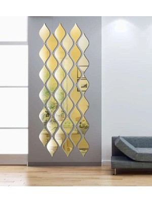 As Tasarım Lazer As Tasarım Duvar Süs Dekorasyon Mdf Üzeri Pleksi Gold Renk 16 Parça