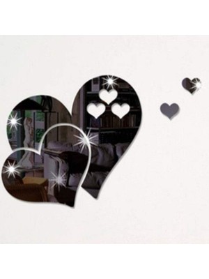 As Tasarım Lazer Kalp Dekor 50 cm Duvar Süs Tablo Dekorasyon Ürünleri Siyah Renk