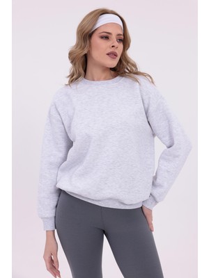 Yakamor Kadın Şardonlu Oversıze Sıfır Yaka Sweat