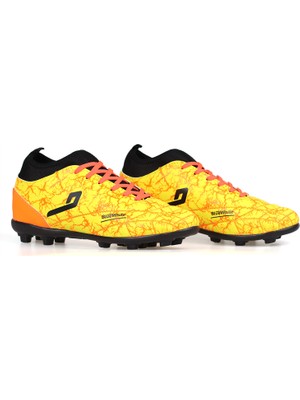 Kajila Erkek Sarı Çoraplı Halı Saha Kramponu - Slip-On Bağcıklı, Konforlu ve Dayanıklı Futbol Ayakkabısı