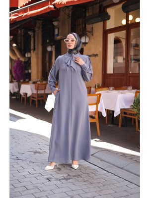 Kadeem Giyim Felora Ferace 9010 Gri