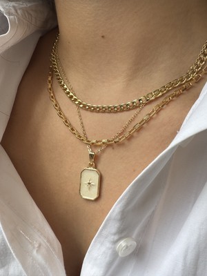 M Miel Kutup Yıldızı Zincir 3lü Kombin Kolye