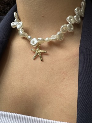 M Miel Kadın Deniz Yıldız Detay İnci Kolye