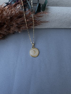 M Miel Mineli Hilal Detay Kolye