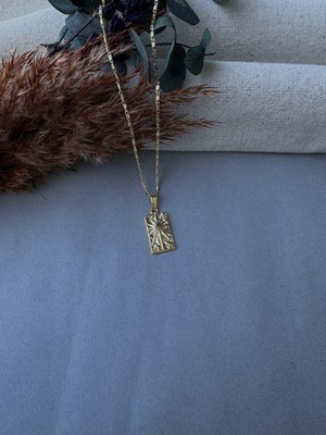 M Miel Kutup Yıldız Detay Plaka Kolye