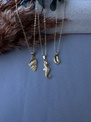 M Miel Deniz Kabuğu Deniz Atı 3lü Set Kolye