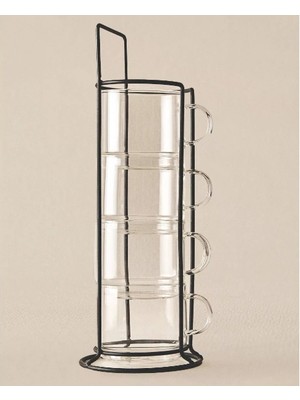 Ttt Standlı Borosilikat 4'lü Fincan Seti