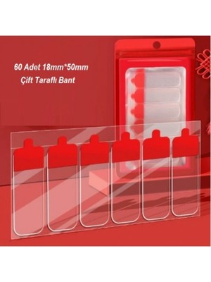 Ttt 60 Parça Kolay Açılır Güçlü Çift Taraflı Bant 18MMX50MM