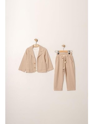 MİNİM Çocuk Takım Erkek Keten Ceketli Takım