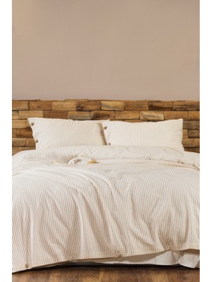 Elart Impero Nevresim Takımı King Size Lastikli Çarşaf %100 Pamuk (240X220 Cm) Tarçın