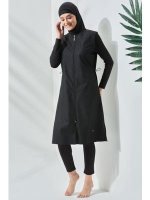 C&city Uzun Tam Kapalı Tesettür Mayo C13075 Siyah