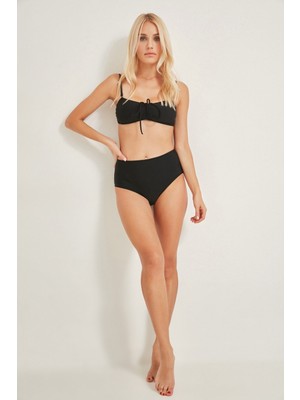 C&city Kadın Yüksek Bel Bikini Altı 3010 Siyah