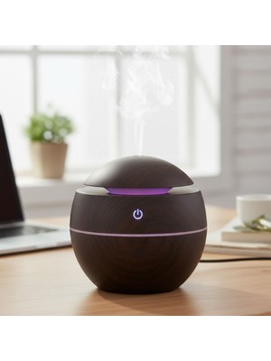Tedaks Küre Model Akasya Renk Hava Nemlendirici – Ultrasonik Soğuk Buhar Makinesi, LED Işıklı Masaüstü Oda Nemlendirici