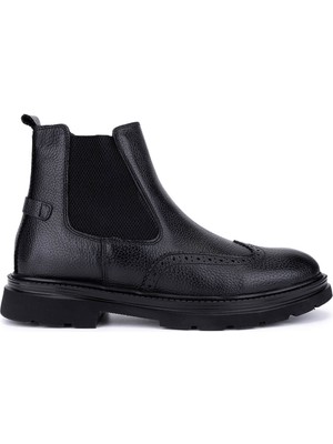 Tamer Tanca Erkek Hakiki Deri Siyah Casual Bot 1087 128 Erk Bot SK25-26 Sıyah