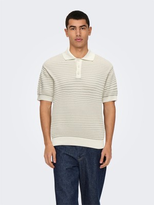 Only & Sons Onsgustav Vın 12 Button Polo Knıt Erkek Gri Polo - 22031848