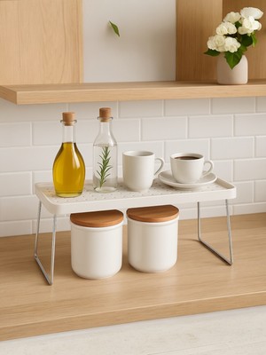 Nesto Home Katlanabilir Tezgah Üstü ve Dolap Içi Raf Düzenleyici-Çok Amaçlı Organizer