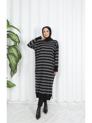 Nisum Moda Çizgili Uzun Triko Tunik