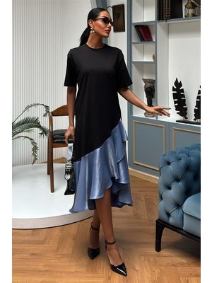 Moda Loris Volanlı Süprem Elbise 2864