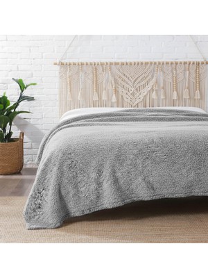 Dolce Bonita Home Wellsoft Sherpa Battaniye 200X220 Gri - Uyku Bandı Hediyeli