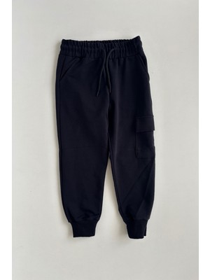 Turuncu Gardrop 6-15 Yaş Komando Cepli Unisex Eşofman Alt Lacivert