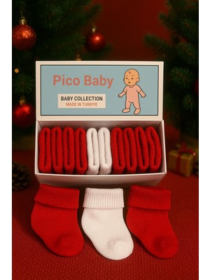 Pico Baby Organik Pamuk Unisex 5'li Kutulu Premium Yeni Doğan Bebek & Çocuk Çorabı