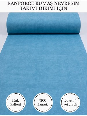 Fabricstown Ranforce Kumaş Nevresim Dikimi Için – %100 Pamuk, 240 cm × 100 Cm, Düz Boyalı Mermer Efektli