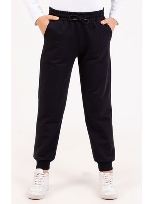 Turuncu Gardrop 11-15 Yaş Klasik Cepli Unisex Tek Alt Eşofman Lacivert