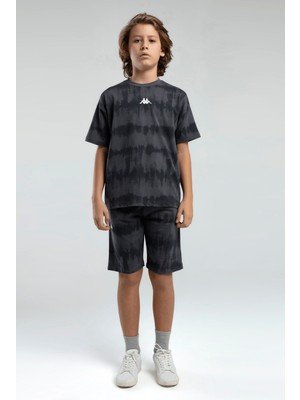 Turuncu Gardrop 5-16 Yaş Kappa Lisanslı Batik Desen Erkek Çocuk Şortlu Takım Füme