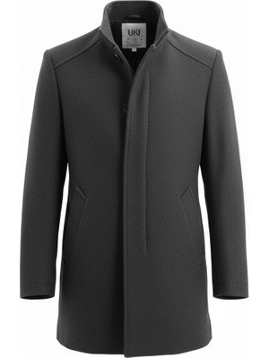 Uki Antrasit Kaşe Hakim Yaka Kaban