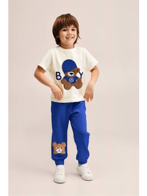 Turuncu Gardrop 2-8 Yaş Ayıcıklı Erkek Çocuk Takım Mavi