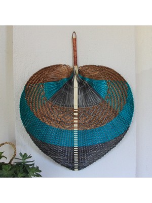 Mylamp Bambu Siyah & Mavi & Kahverengi Renkli 45X60 Cm. Yelpaze